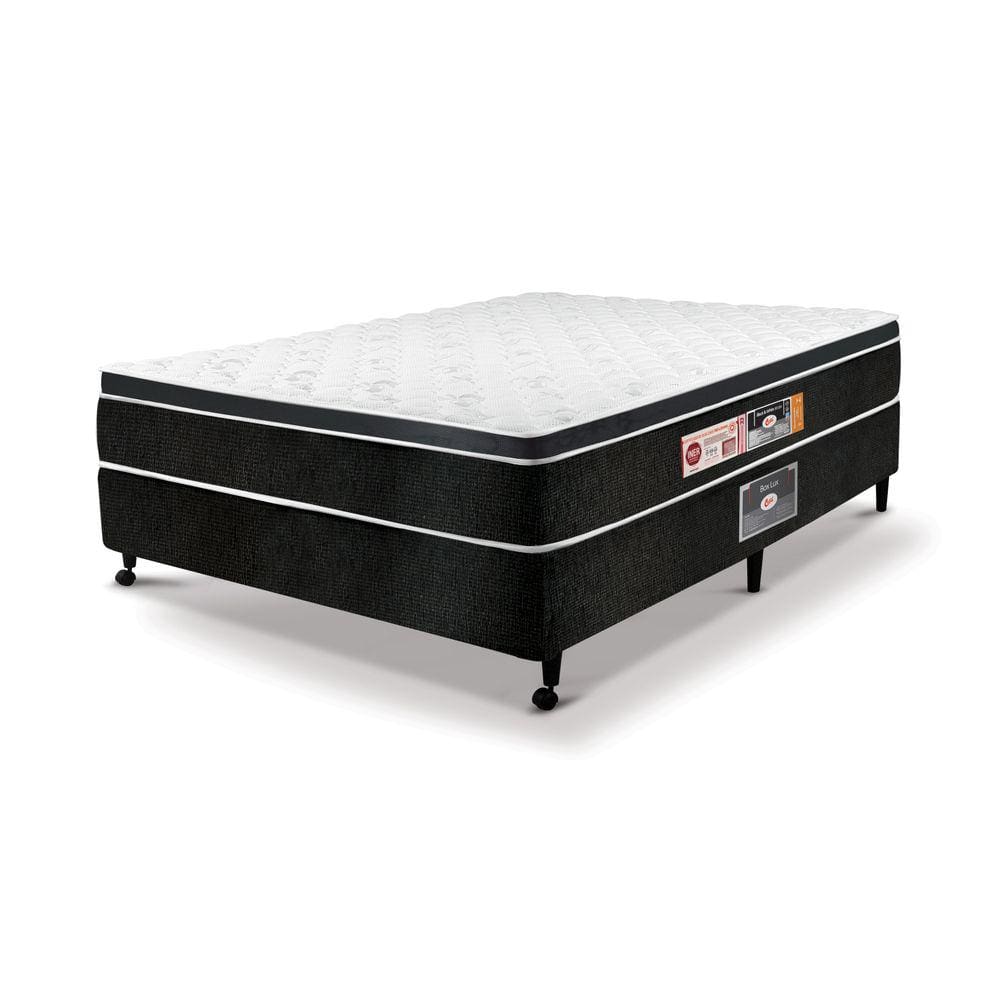 Cama Castor Casal Black e White Air One Face D33 138x188x50 + Box Castor