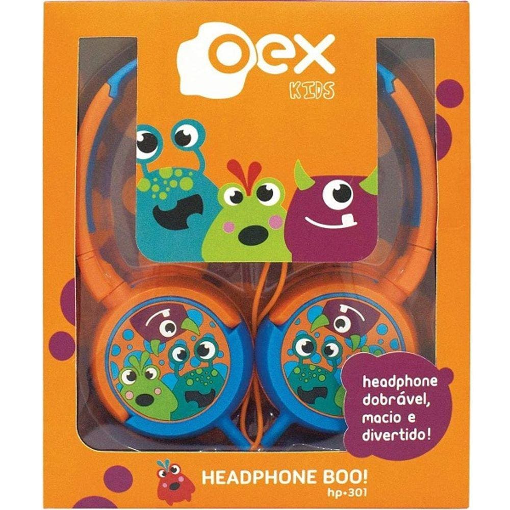 Fone de Ouvido Infantil Fones Giratorios 85DB OEX KIDS Boo! HP301