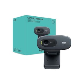 WebCam Logitech C270 HD com 3 MP para Chamadas e Gravações em Vídeo Widescreen 720p
