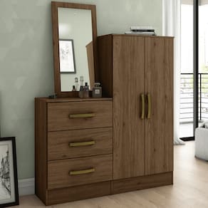 Cômoda Sapateira 2 Portas 3 Gavetas B700 Castanho Hp - Briz