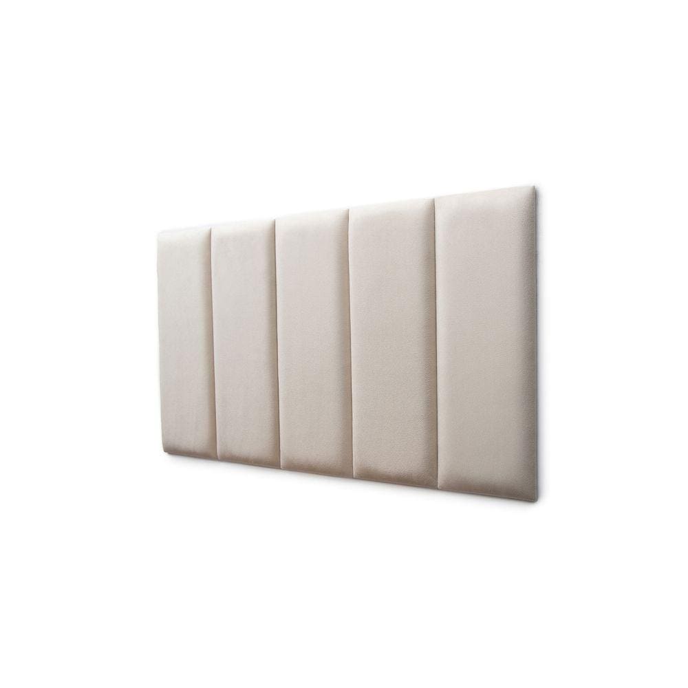 Placas Cabeceira Modulada Adesiva Solteiro Estofada 100cm x 60cm Kit 5 Placas - Suede Off White