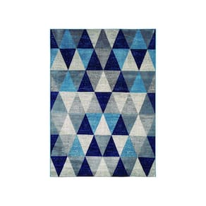 Tapete Antuerpia 06 1,40x2,00 - Azul/Bege - Edantex