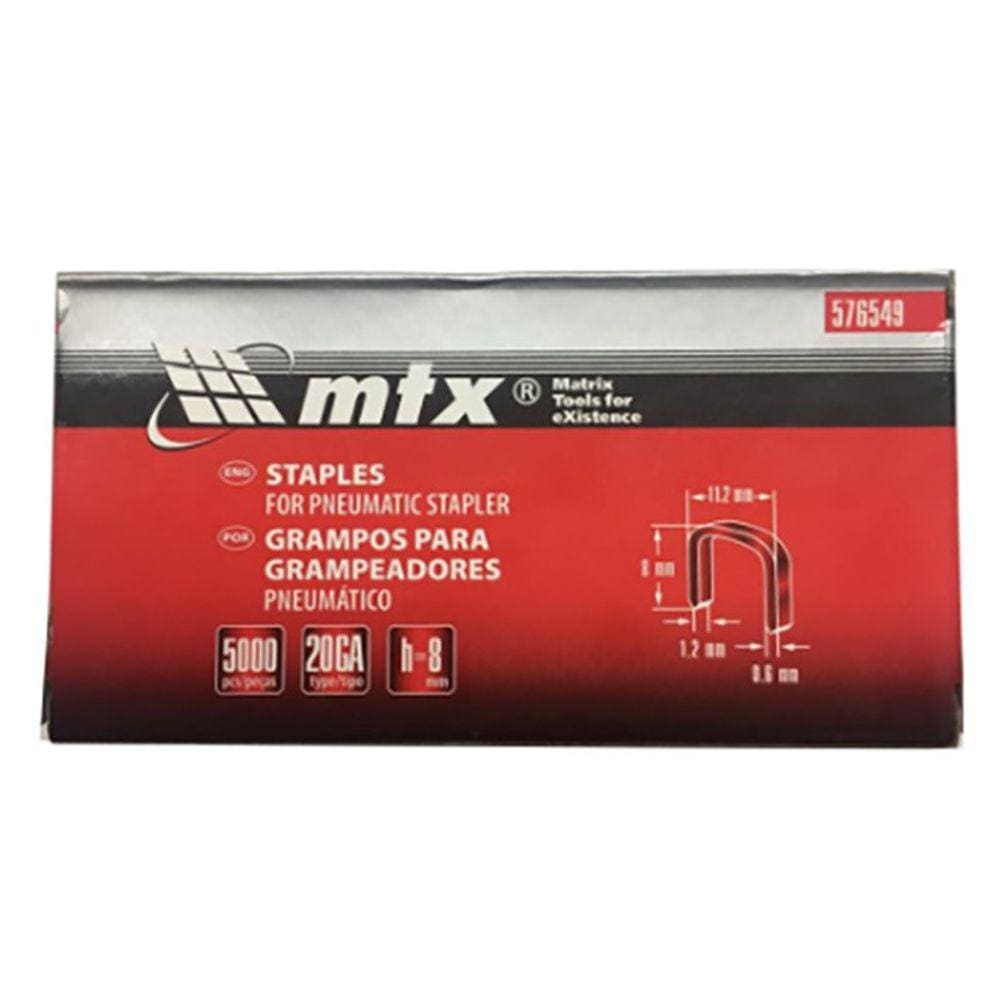 Grampos para Grampeador 8mm 5000 Pçs MTX