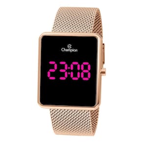 Relogio Champion Feminino Digital Led Rose Gold CH40080H