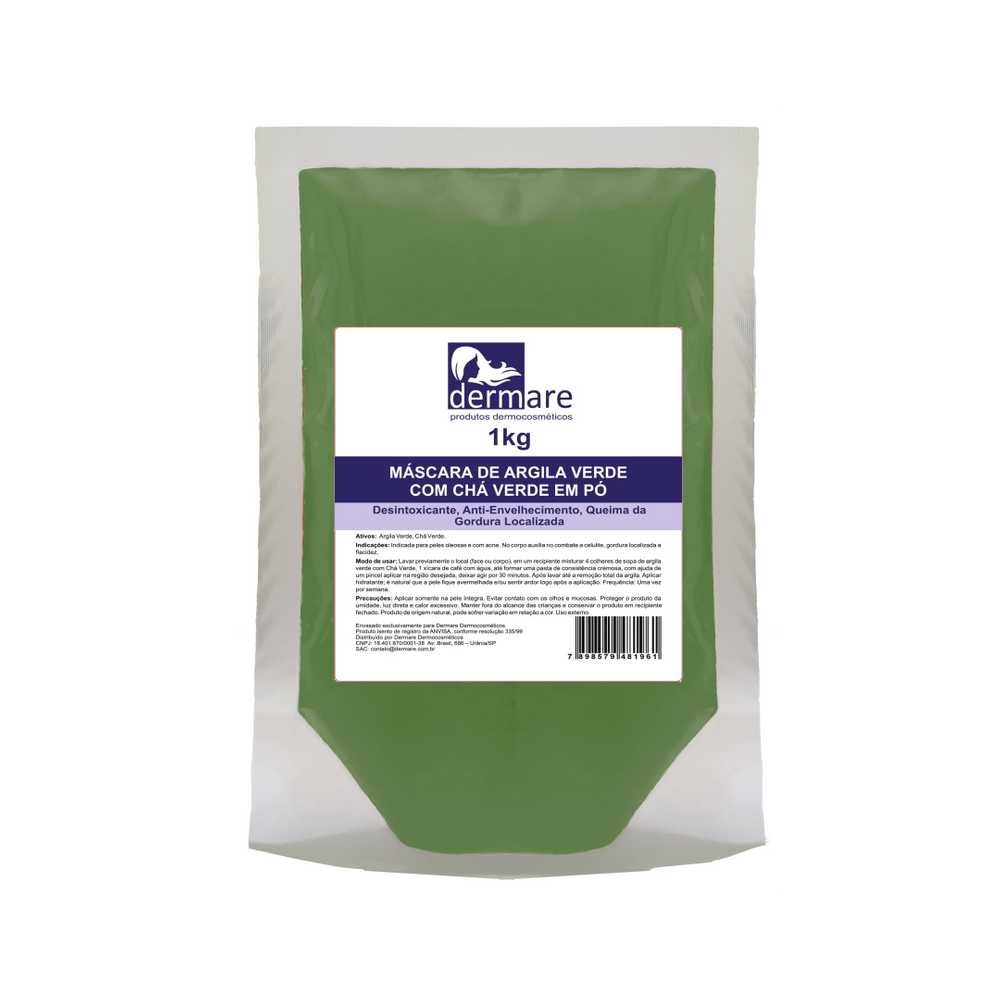 Argila Verde Com Cha Verde 1Kg