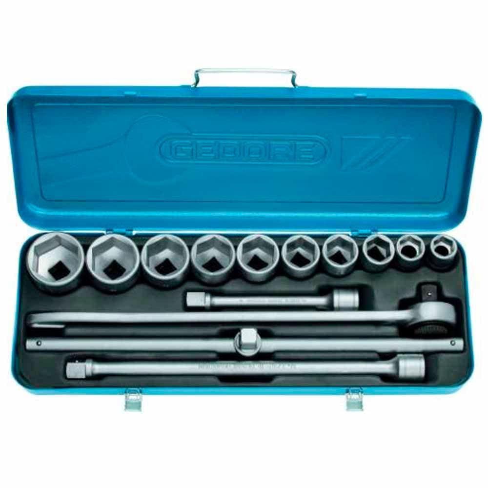 Jogo Soquetes Sextavado 3/4 22 A 50Mm Gedore 14 Peças 017503