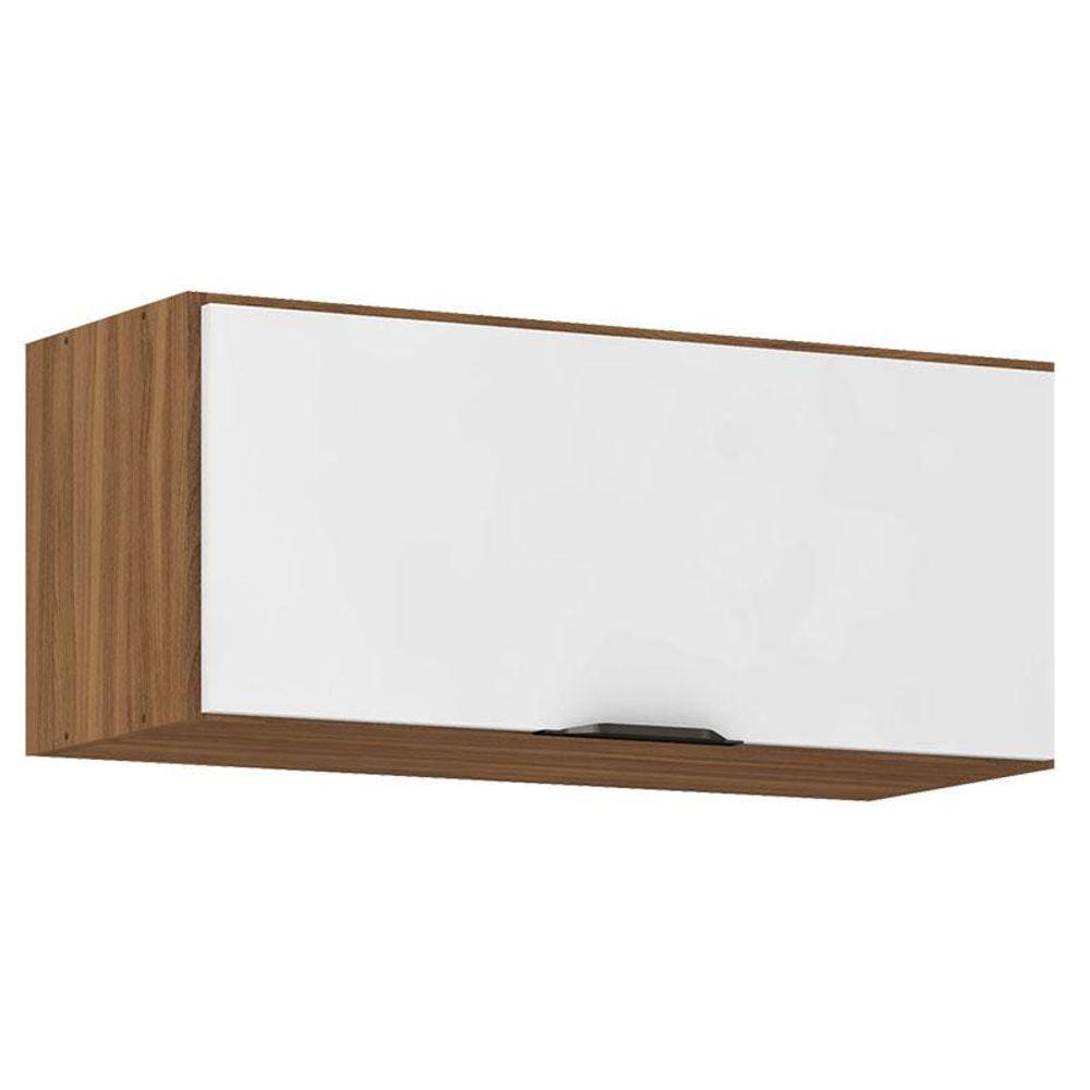 Armário Aéreo para Cozinha Firenze 1 Porta Amêndola Branco - Demóbile
