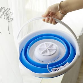 Kit Máquina de lavar portátil Mini Turbo e Balde Retrátil