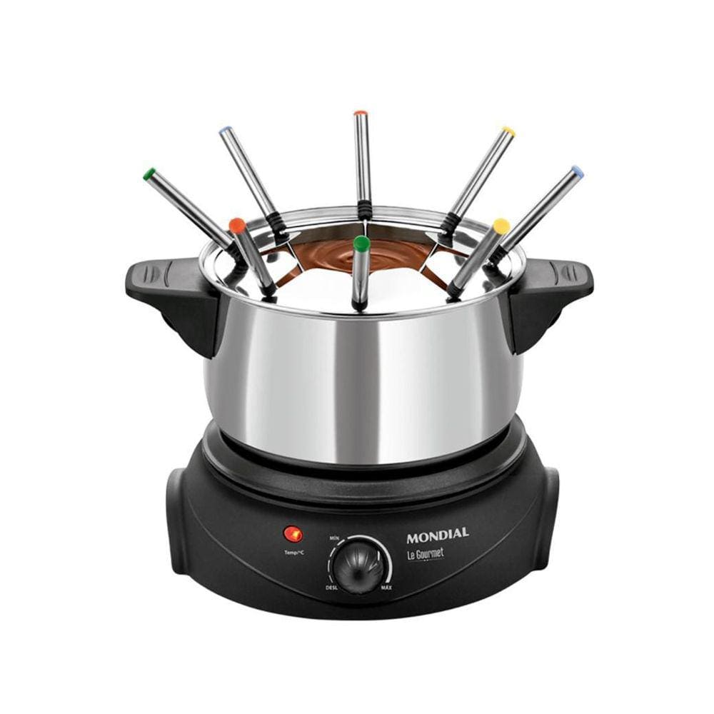 Panela De Fondue Elétrica Mondial Fd02 Aço Inox 110V