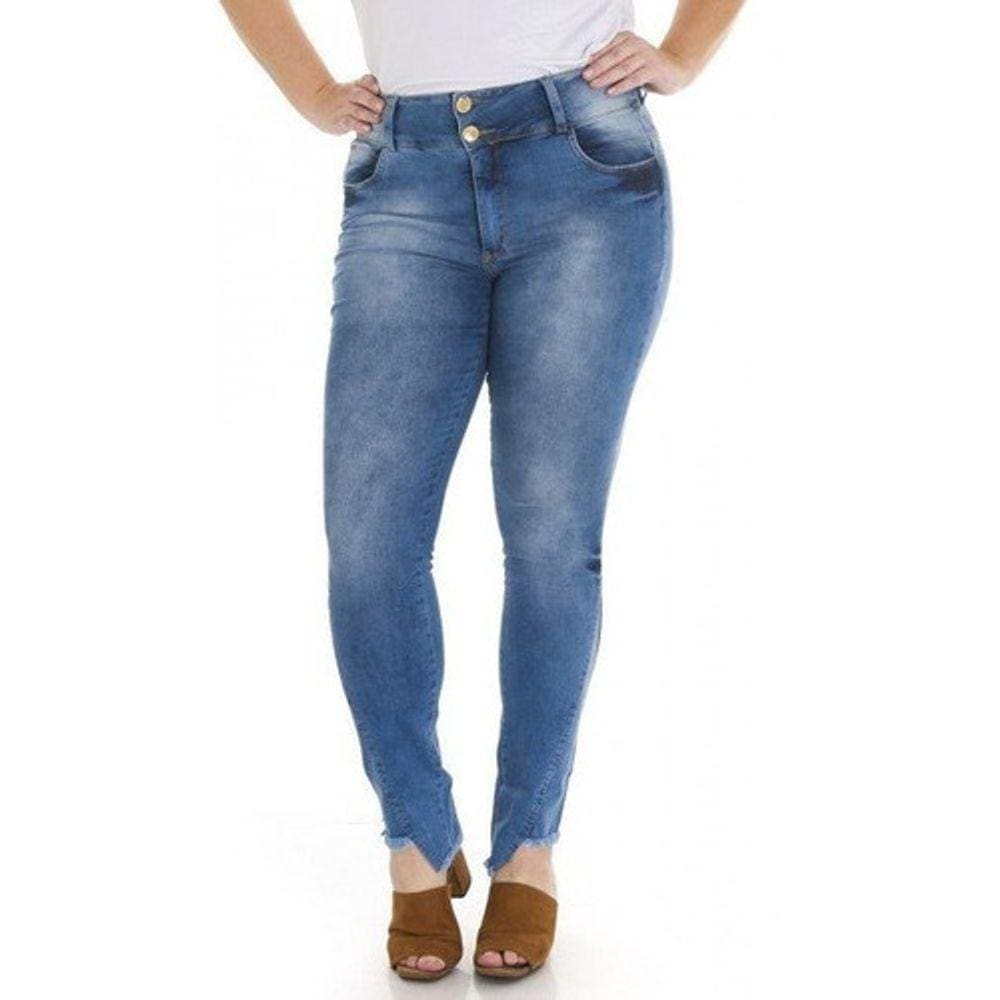 Calça Fem. Anti Regra Plus Size / Ecolife Jeans Com Elastano