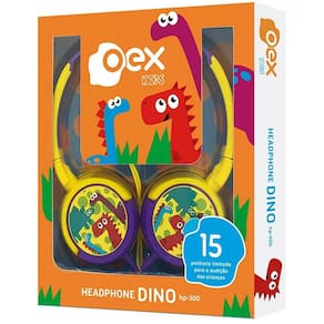 Fone de Ouvido Infantil Fones Giratorios Dino 85DB OEX KIDS HP300
