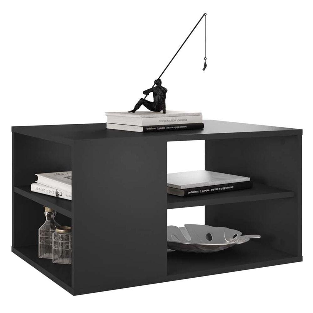 Mesa de Centro Retangular Com Divisória Opala Preto Caemmun