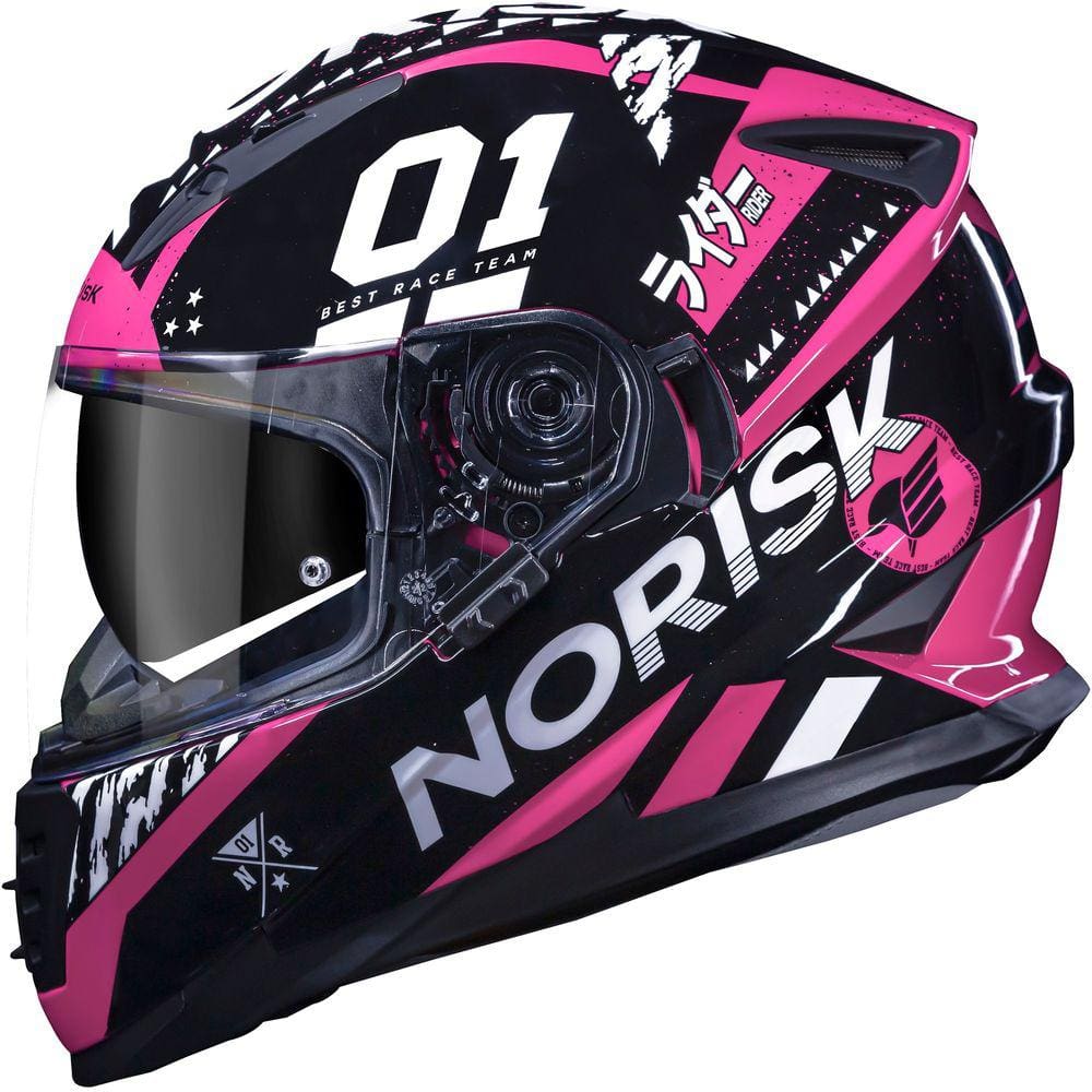 Capacete Norisk Ff302 Tokyo Preto Rosa
