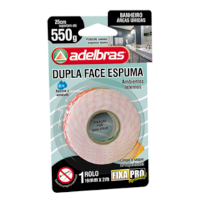Fita Dupla Face 19Mm X 2M Espuma Banheiro