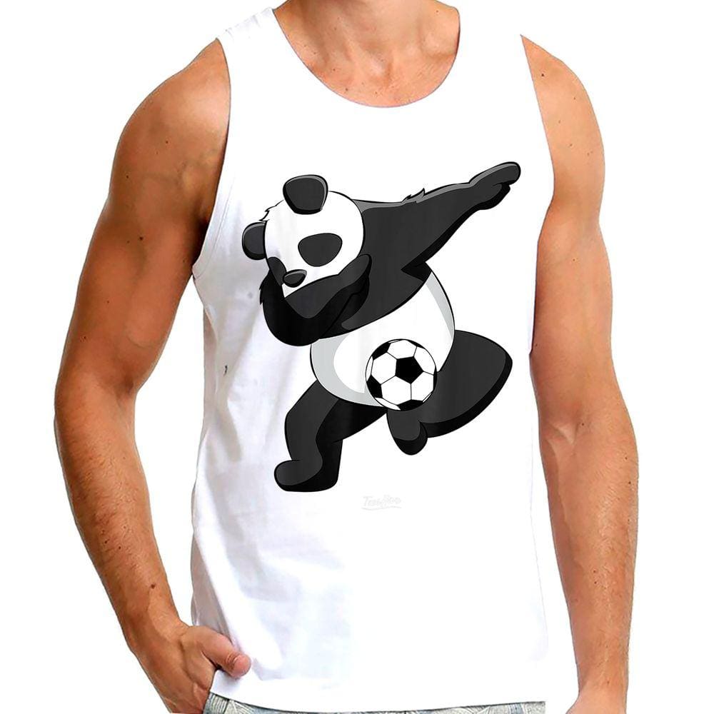 Camiseta Masculina Regata Panda Fofo Jogador Futebol