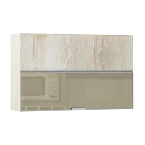 Armário Misto Lis 120 cm 2 portas Sendo 1 Basculante Alumínio c/Vidro Reflecta Bronze Luciane