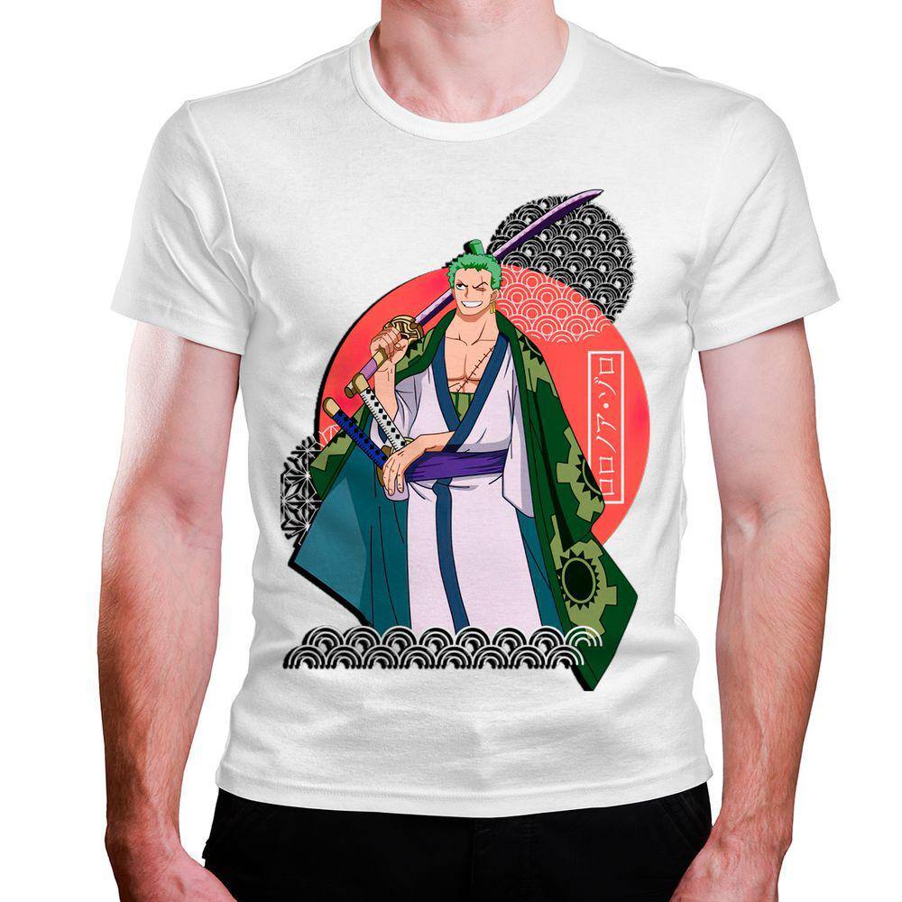 Camiseta Luffy E Zoro Com Roupas De Wano