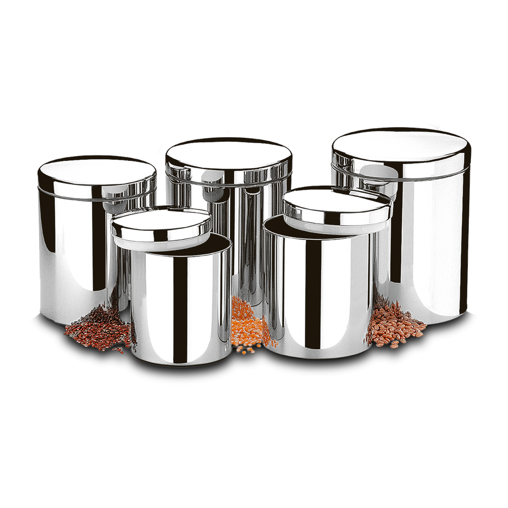 Conjunto de Potes para Mantimentos com Tampa Brinox Suprema 5 Peças Aço Inox