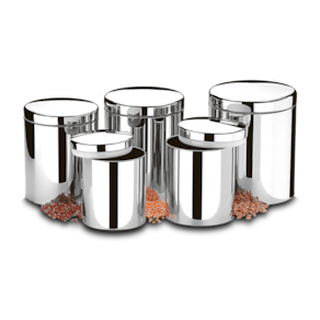 Conjunto de Potes para Mantimentos com Tampa Brinox Suprema 5 Peças Aço Inox