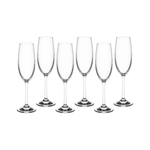 Jogo de Taças para Espumante Haus Concept Sense 220 ml 6 Peças Cristal com Titânio