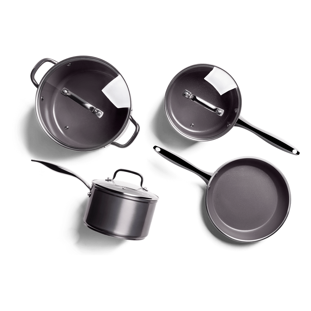 Jogo de Panelas com Fundo de Indução Brinox Ceramic Life Unique 4 Peças Cinza