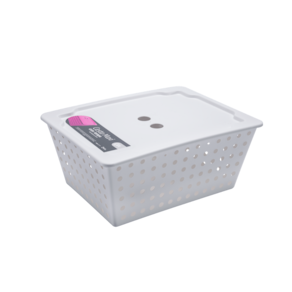 Cesta Organizadora Maxi com Tampa Coza One 39 x 30 x 16,8 cm Branco