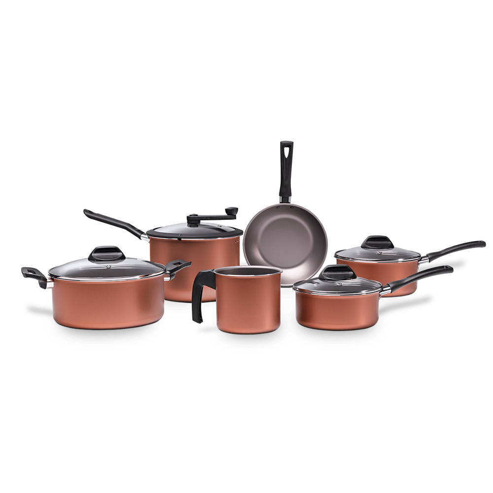 Jogo de Panelas com Pipoqueira Brinox Clove 6 Peças Cobre