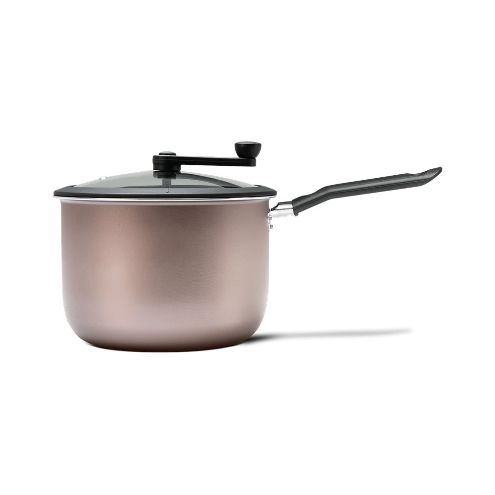 Pipoqueira Antiaderente Pro-Flon, Alumínio 1,6 mm, Misturador de Nylon Brinox Pic Poc 4,2 L Prata