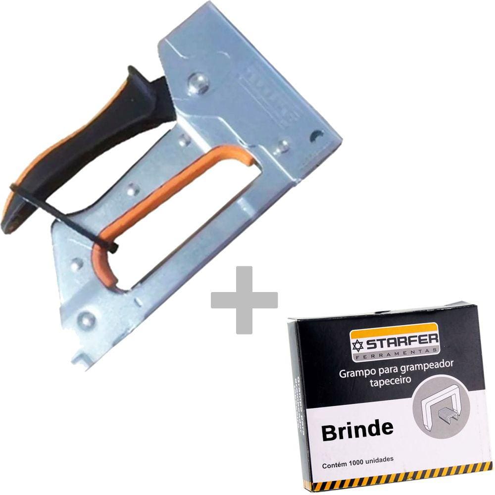 Kit Grampeador Tapeceiro Profissional 5580 + 1000 Grampos 106/8mm Starfer