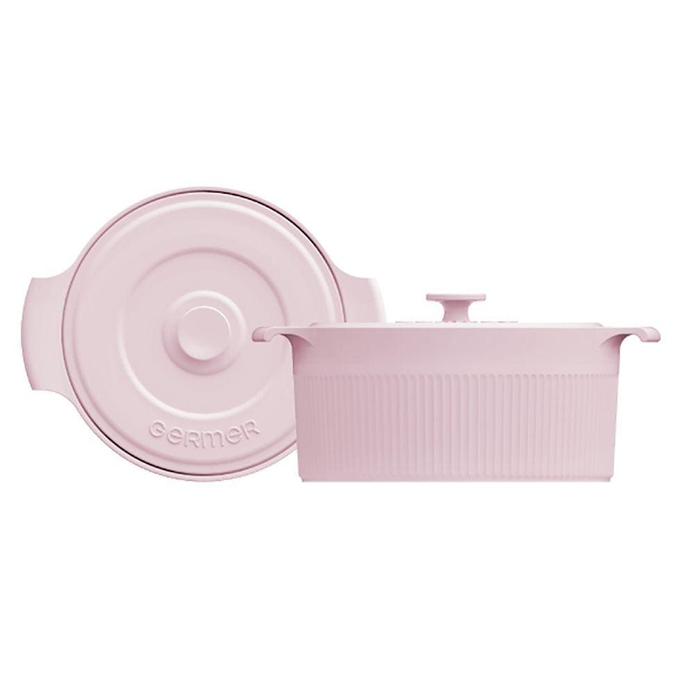 Cocotte com Tampa Porcelana 22 Cm 2,75 Litros Rosa Fractal Germer