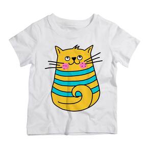 Quadro infantil desenho gato amarelo