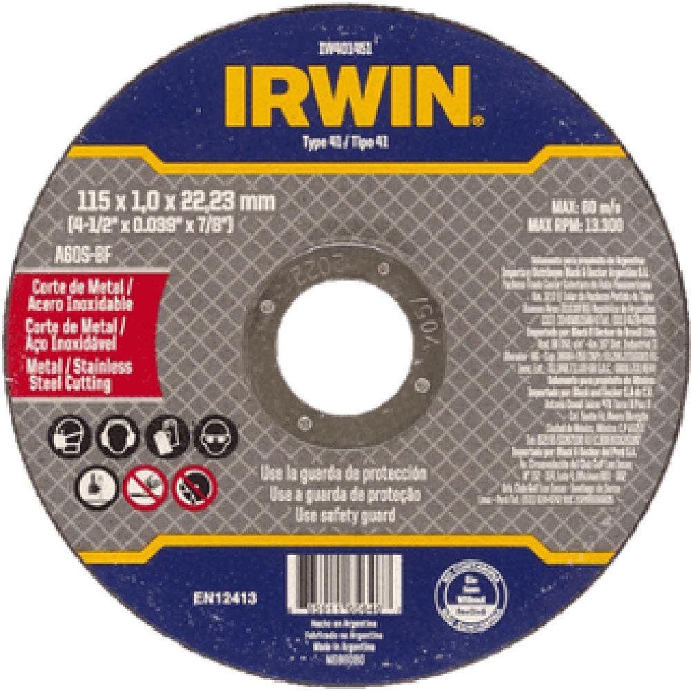 Disco De Corte 4.1/2 X 1.2X7/8 Metal/Inox Fino Iw401452