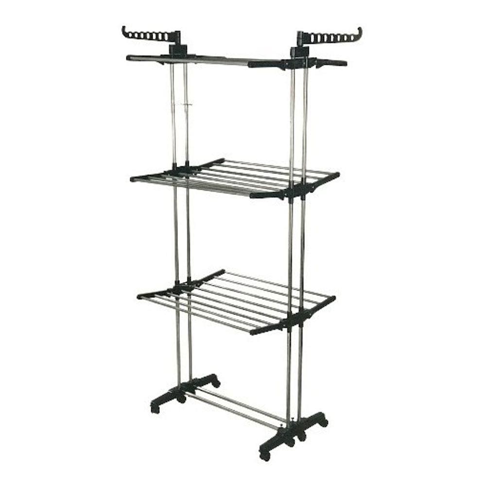 Varal De Chão Com 3 Andares - Aço Inox - Móvel E Dobravel