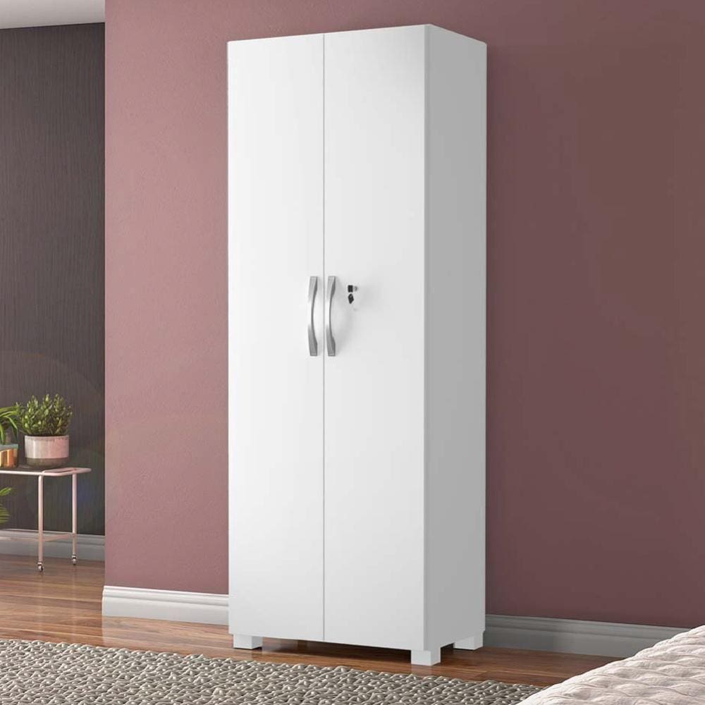 Armário Multiuso Com Chave 2 Portas Chicago Notável Branco