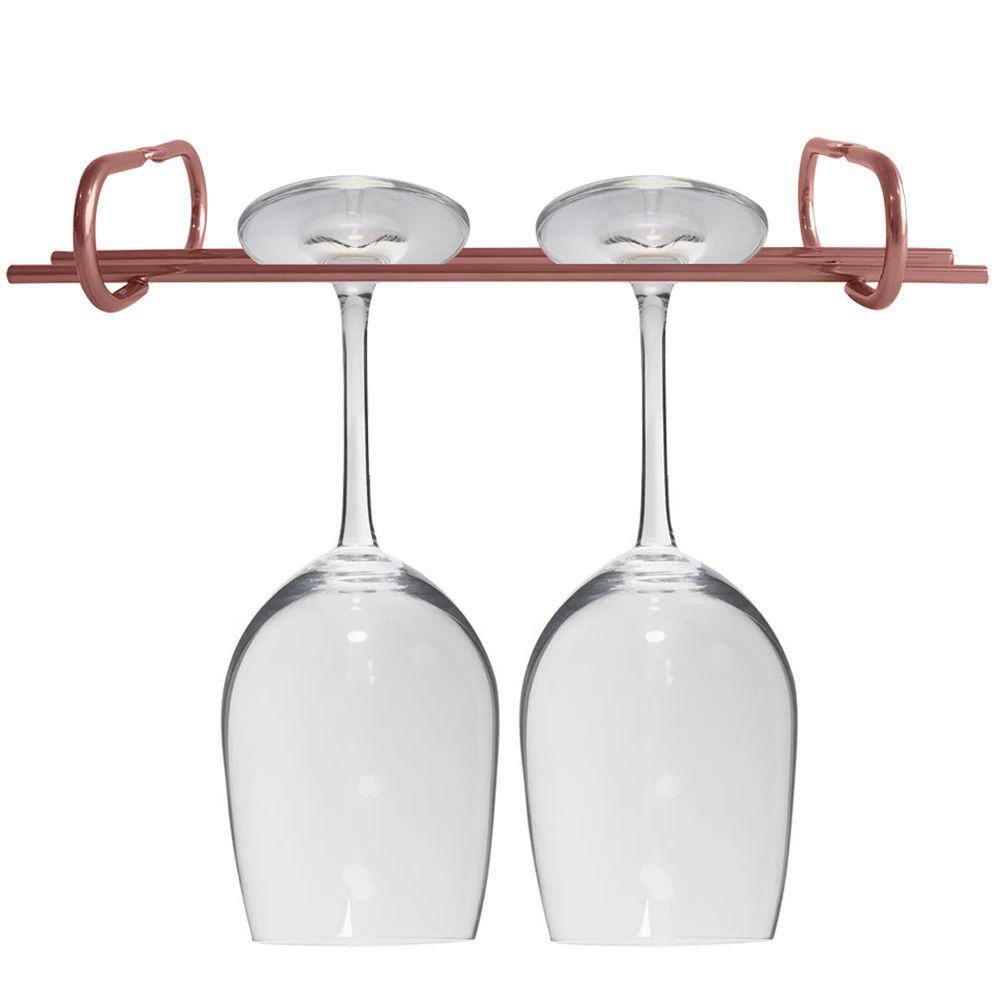 Suporte Porta Taças Reto 25cm Organizador De Taças Suspenso Rose Gold