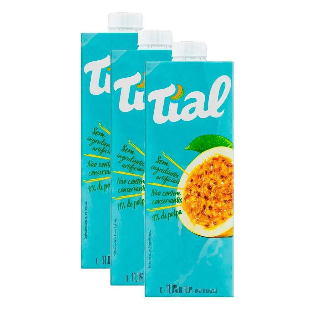 Kit 3 Suco Tial Maracujá com 1 Litro