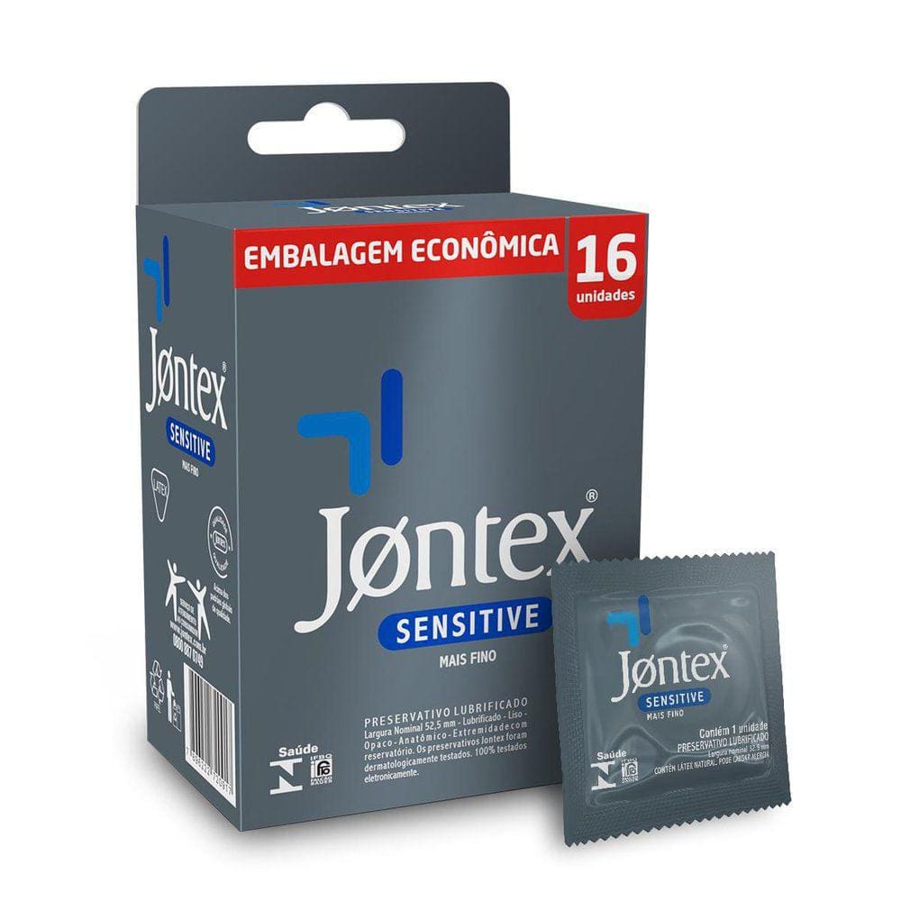 Preservativo Jontex Sensitive com 16 Unidades