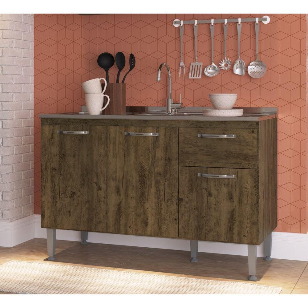 Balcão 3 Portas 1 Gaveta Light IRM Itaúba