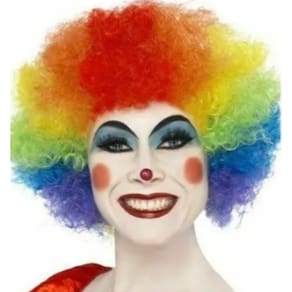Peruca De Palhaco Colorida Circo Engraçado Cosplay Encaracolado