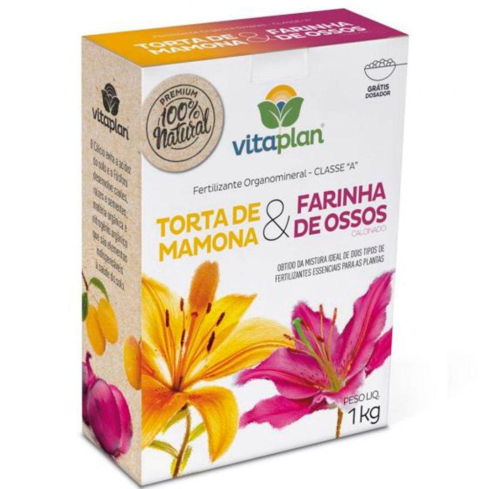 Caixa Fertilizante Orgânico Vitaplan Torta Vegetal de Mamona + Farinha de Ossos