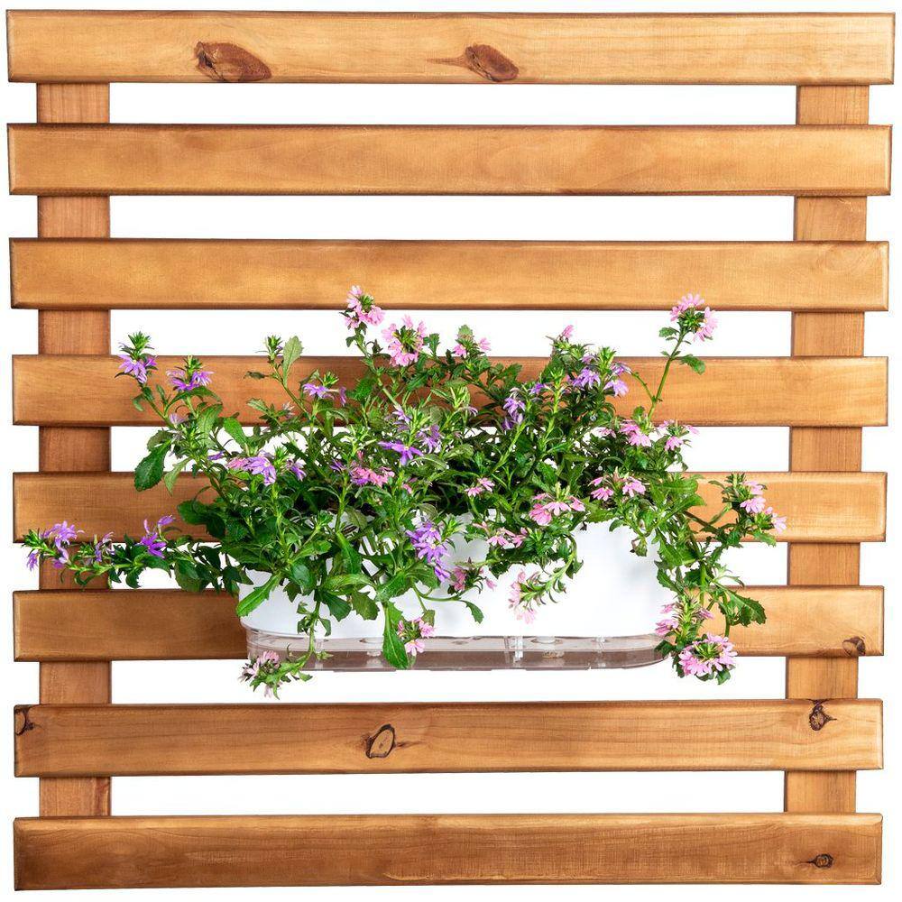 Treliça Rústica de Madeira Raiz Vasos Madeira Tratada para Horta e Floreira Vertical 80x80
