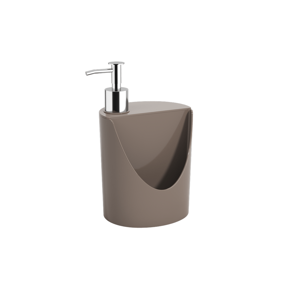 Dispenser para Detergente Líquido e Esponja Coza Basic 600 ml - 12 x 10,5 x 18 cm Warm Gray