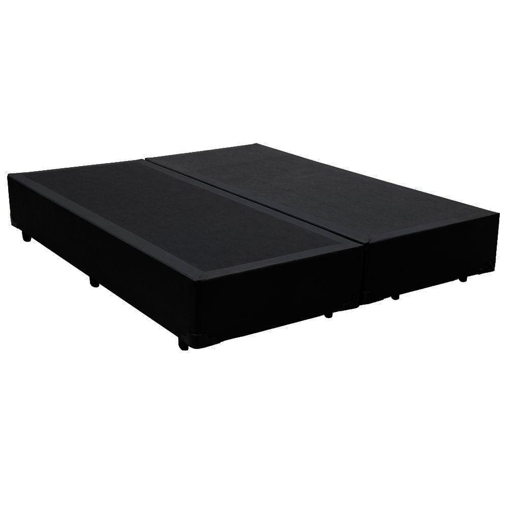 Cama Box Queen Bipartido AColchoes Sintético Preto 40x158x198