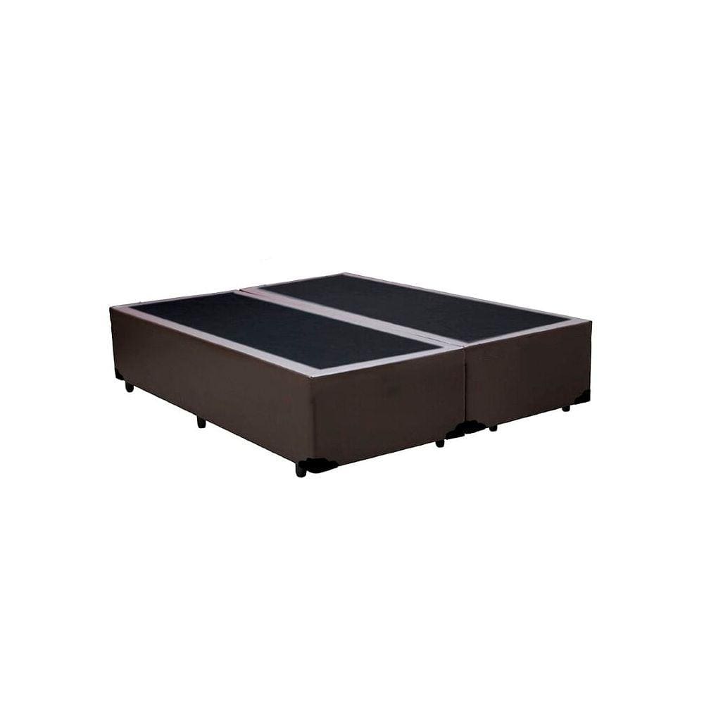 Cama Box Queen Bipartido AColchoes Sintético Marrom 40x158x198