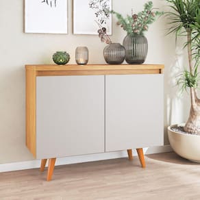 Buffet Rick 2 Portas Pés Palito Viero Móveis Marrom/Off White