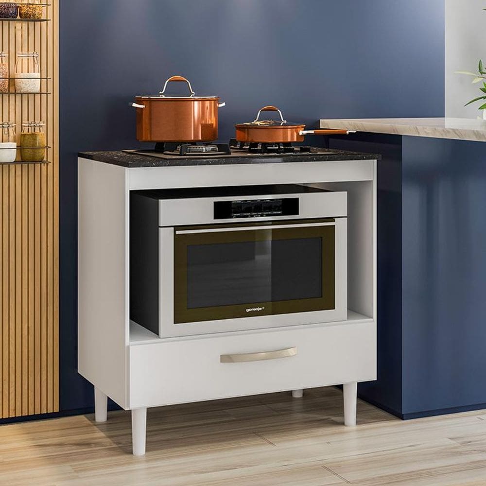 Balcão Cozinha para Cooktop 80cm com 1 Gaveta
