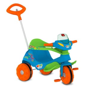 Triciclo Mototico Velobaby 356 Bandeirante Com Haste de Passeio e Pedal Azul