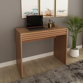 Mesa para Escritório com Gaveta ME4173 Tecnomobili Amendoa