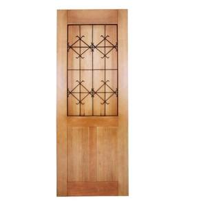 Folha de Porta Madeira Maciça Meia Grade Medieval 80x210x3,5cm Cedro Rosa Madeira