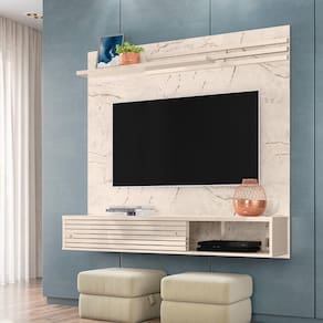 Painel para TV até 55 Polegadas 2 Portas Frizz Sublime Madetec Calacata/Off White